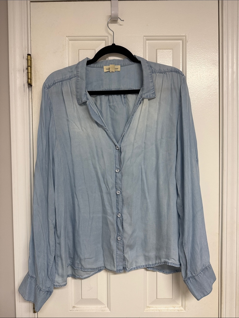 Light Blue Button-Front Women’s Shirt - Casual Collared Top